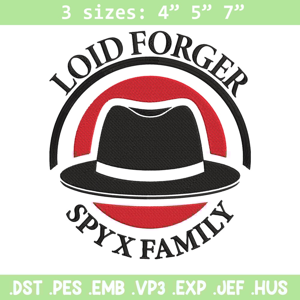 Logo Loid hat Embroidery Design, Spy x family Embroidery, Embroidery File, Anime Embroidery,Anime shirt,Digital download.jpg