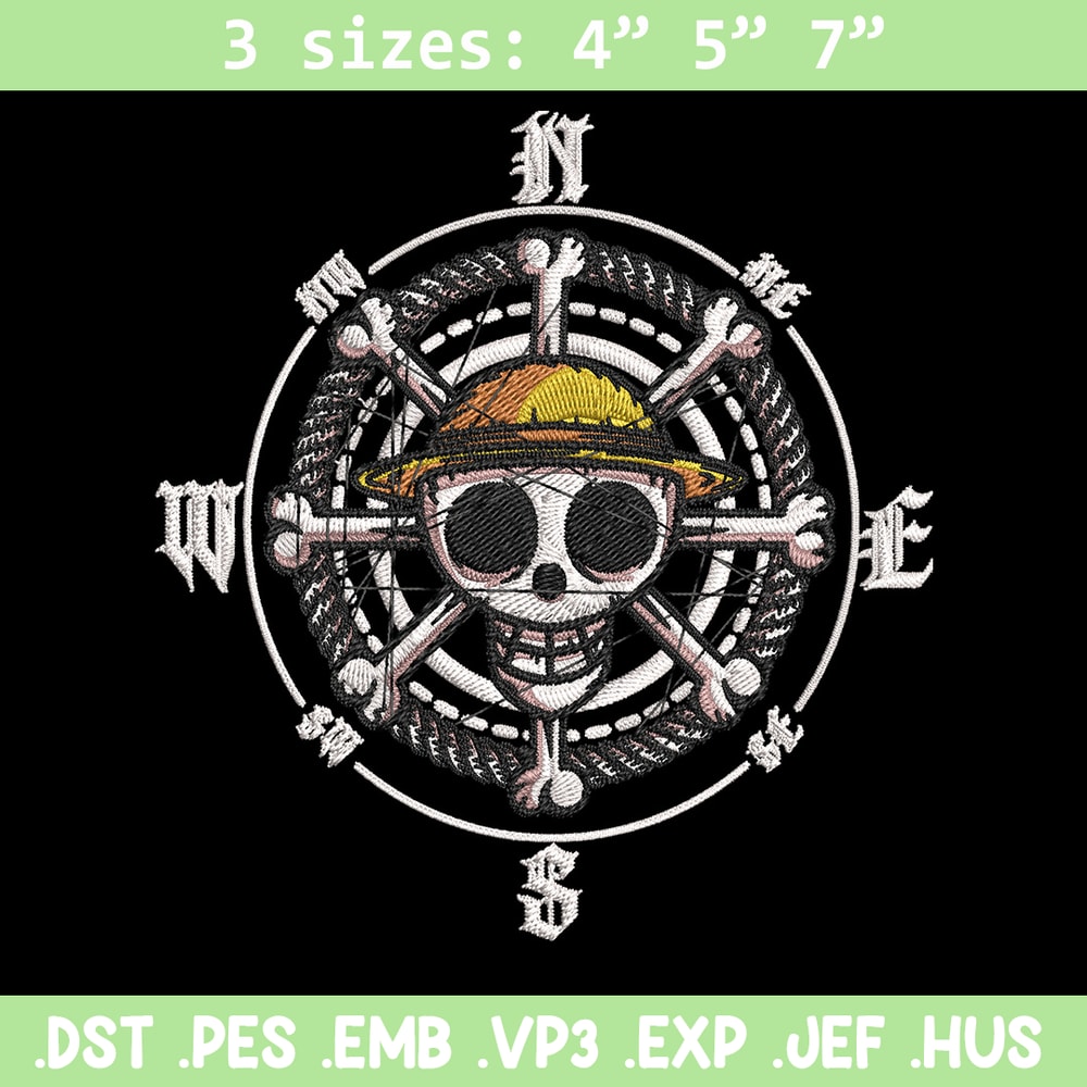 Logo One piece Embroidery Design, One piece Embroidery, Embroidery File, Anime Embroidery, Anime shirt,Digital download..jpg
