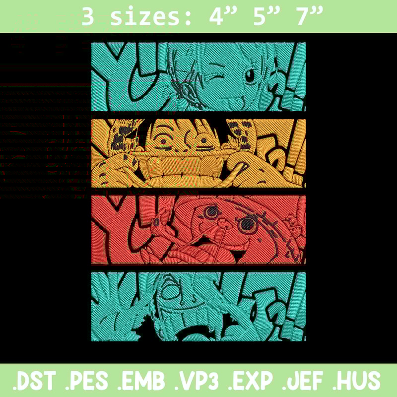 Luffy friends Embroidery Design,One piece Embroidery, Embroidery File, Anime Embroidery, Anime shirt, Digital download.jpg