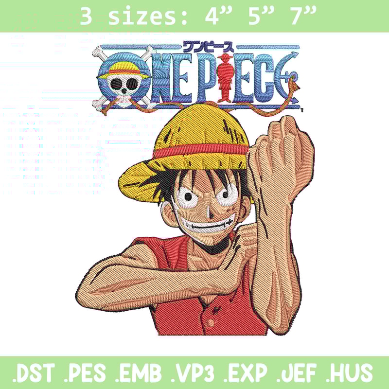 Luffy Poster Embroidery Design,One piece Embroidery, Embroidery File, Anime Embroidery, Anime shirt, Digital download.jpg