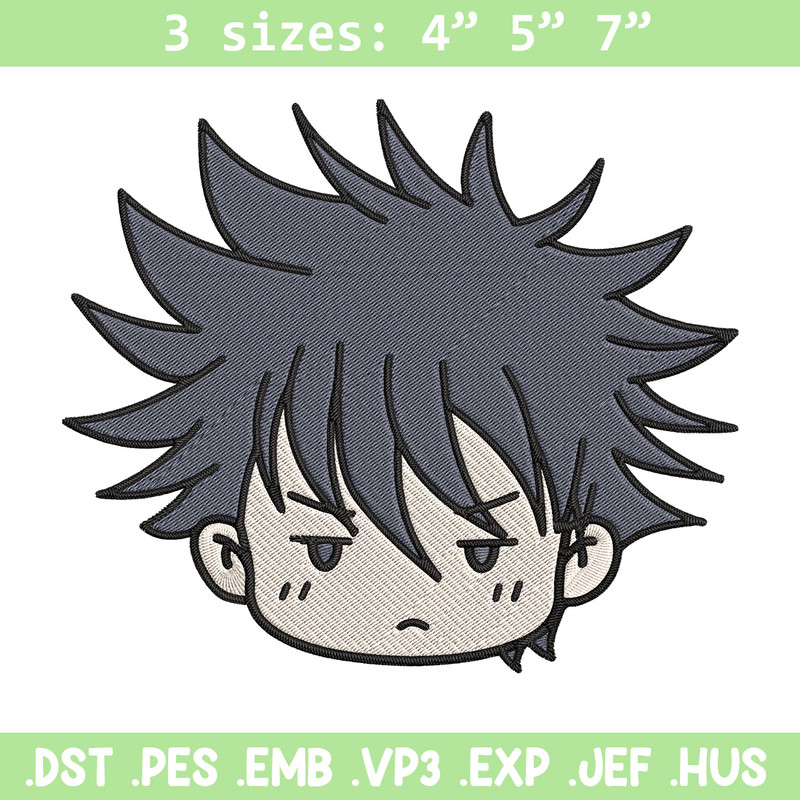 Megumi chibi Embroidery Design, Jujutsu Embroidery, Embroidery File, Anime Embroidery, Anime shirt,Digital download.jpg