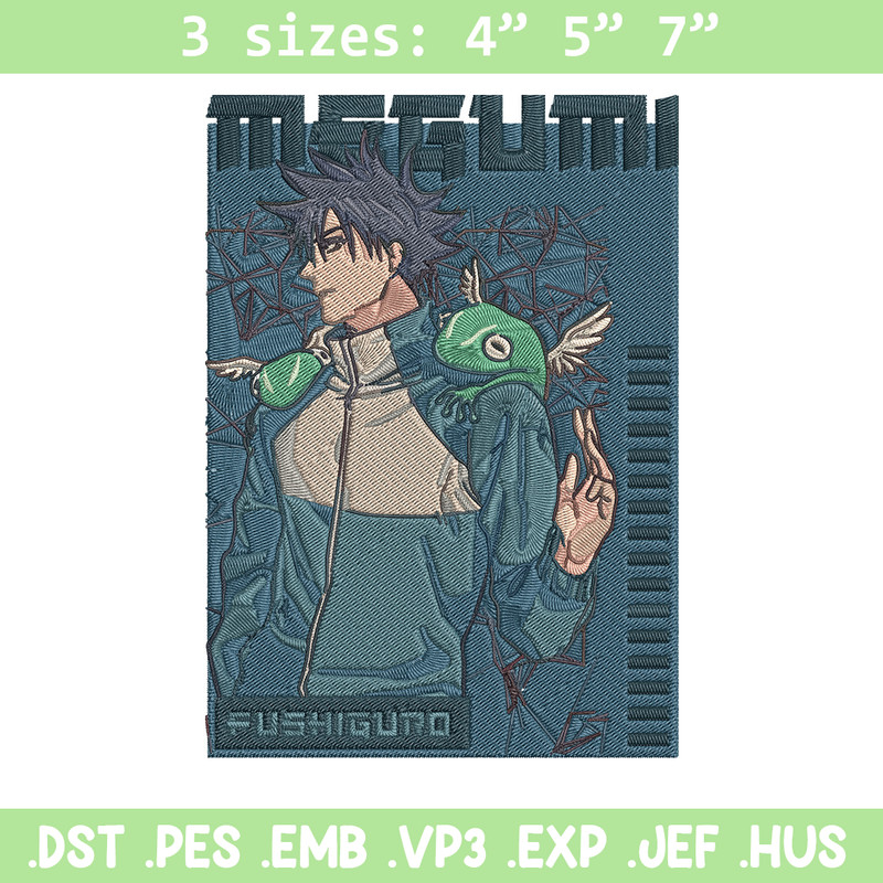 Megumi poster Embroidery Design, Jujutsu Embroidery, Embroidery File, Anime Embroidery, Anime shirt,Digital download.jpg
