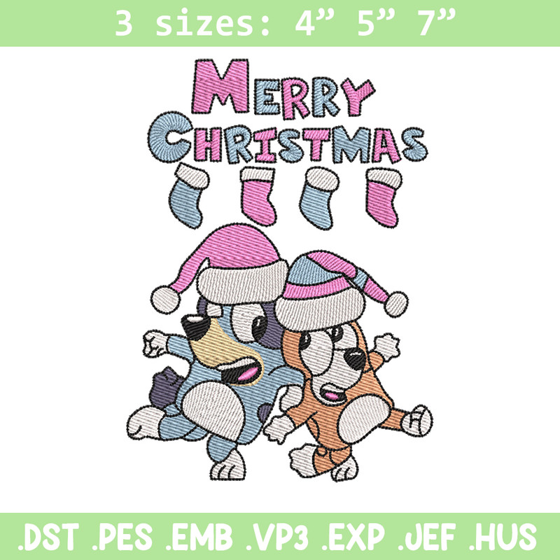 Merry chrismas embroidery design, Bluey embroidery, Chrismas design, Embroidery file, Embroidery shirt, Digital download.jpg