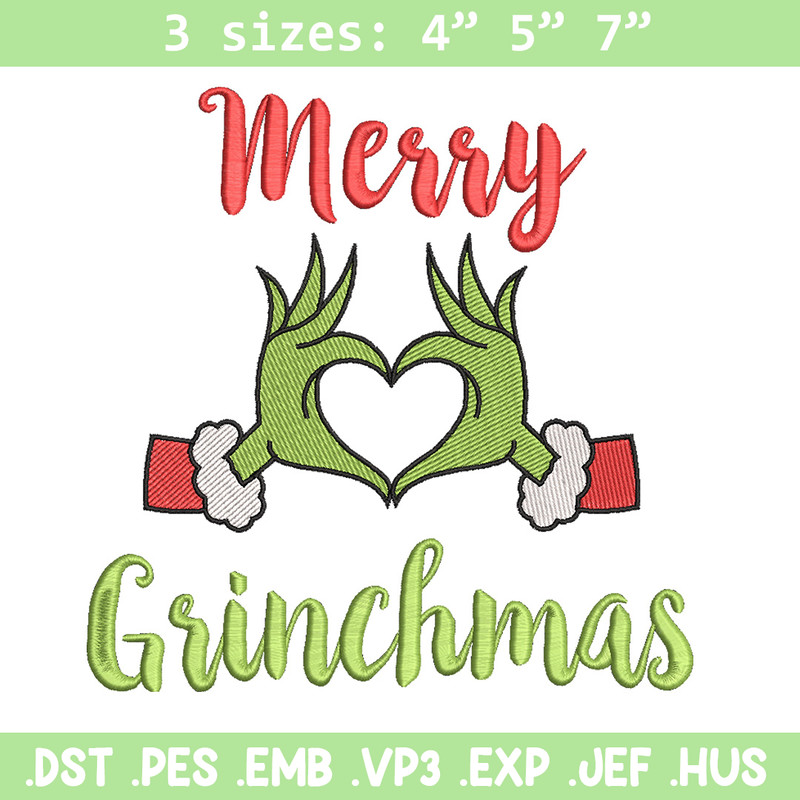 Merry grinchmas embroidery design,Grinch embroidery,Chrismas design, Embroidery shirt, Embroidery file, Digital download.jpg