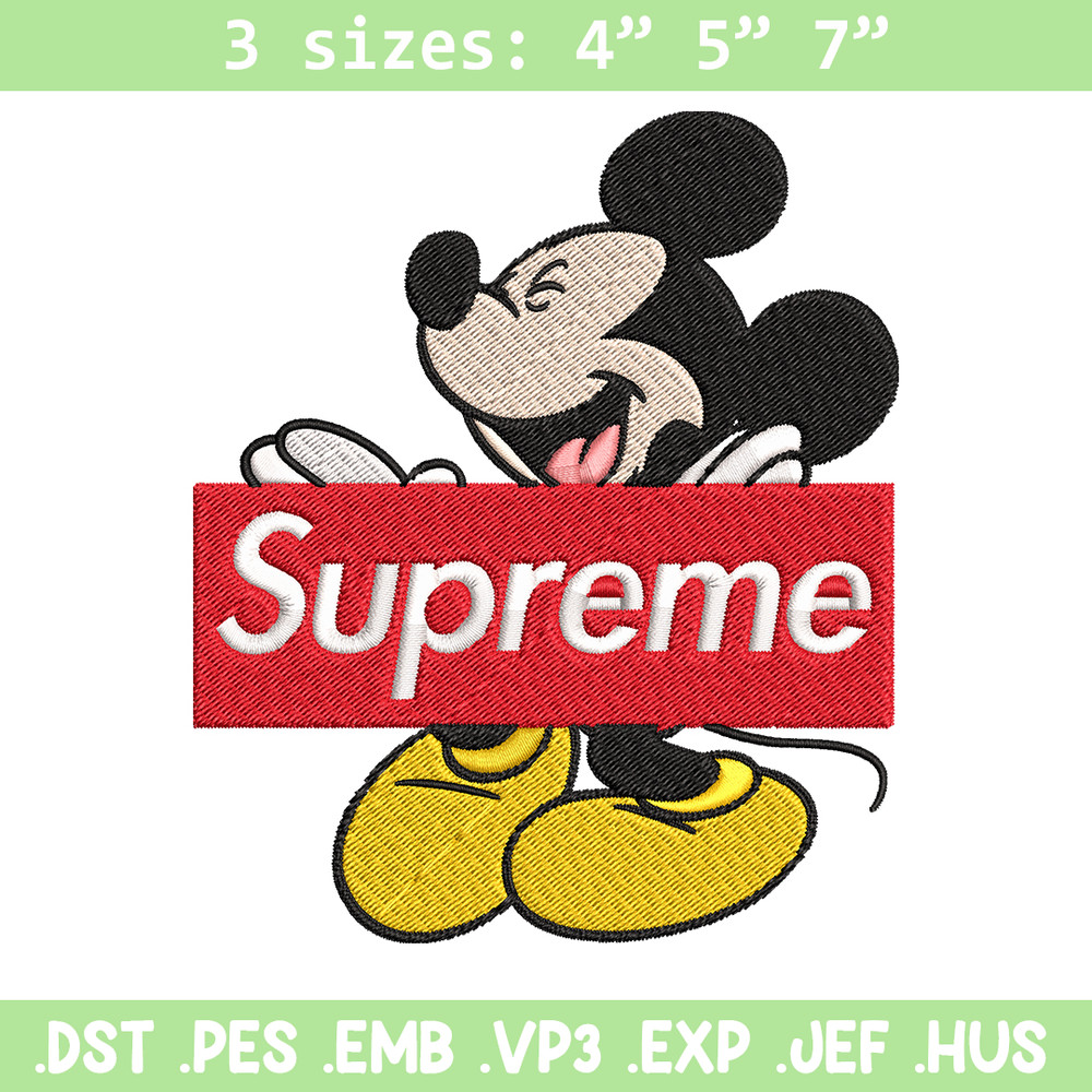 Mickey Mouse Supreme Embroidery design, Disney Embroidery, Disney design, Embroidery File, Digital download..jpg