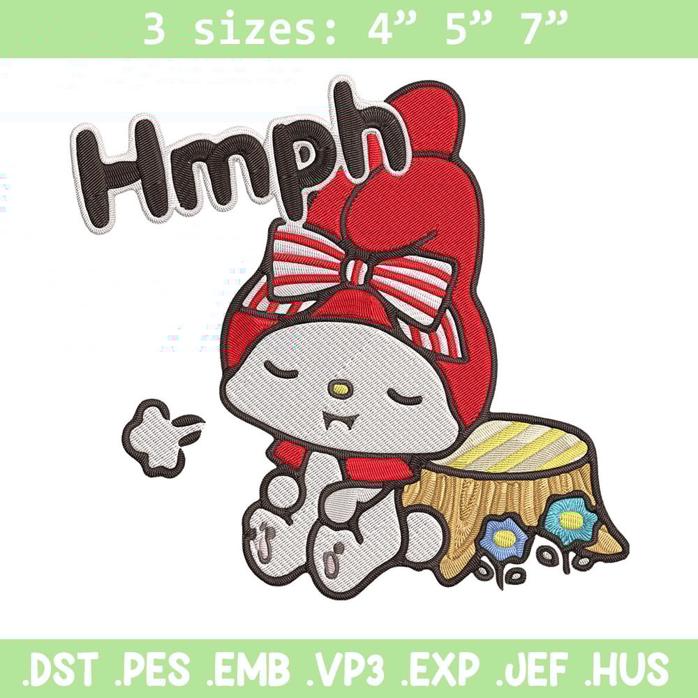 My Melody hmph Embroidery Design, Hello kitty Embroidery, Embroidery File, Anime Embroidery, Digital download.jpg