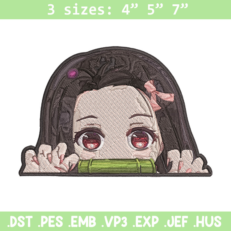 Nezuko chibi Embroidery Design, Demon slayer Embroidery, Embroidery File, Anime Embroidery, Digital download.jpg