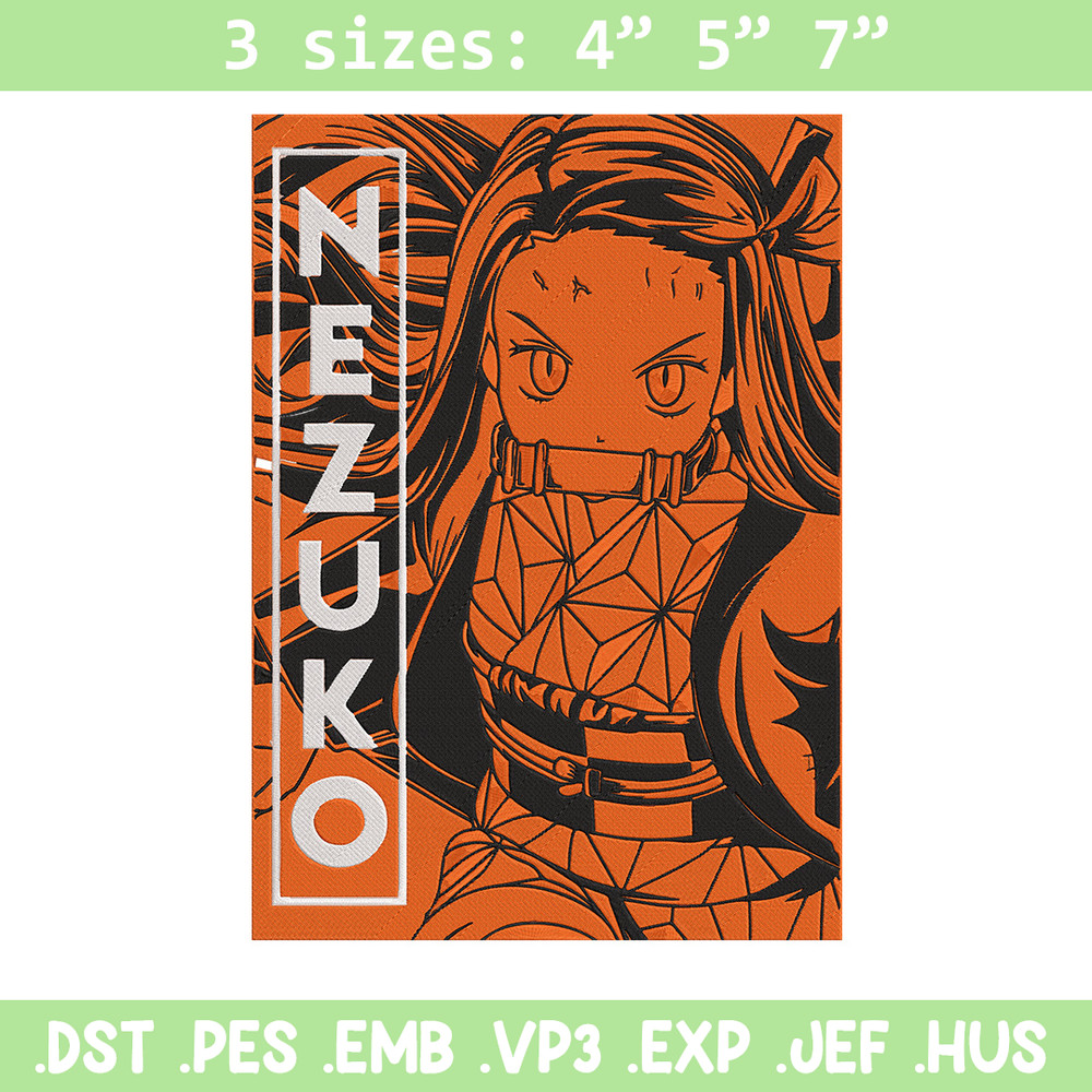 Nezuko kamado Embroidery Design, Demon slayer Embroidery,Embroidery File, Anime Embroidery, Anime shirt,Digital download.jpg