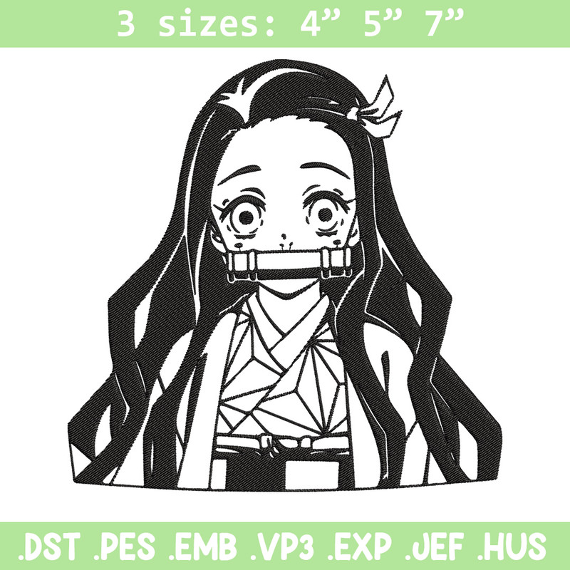 Nezuko Kamado Embroidery Design,Demon slayer Embroidery,Embroidery File,Anime Embroidery,Anime shirt, Digital download.jpg