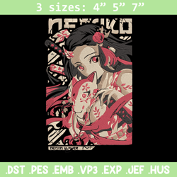 nezuko poster embroidery design, demon slayer embroidery, embroidery file, anime embroidery, digital download