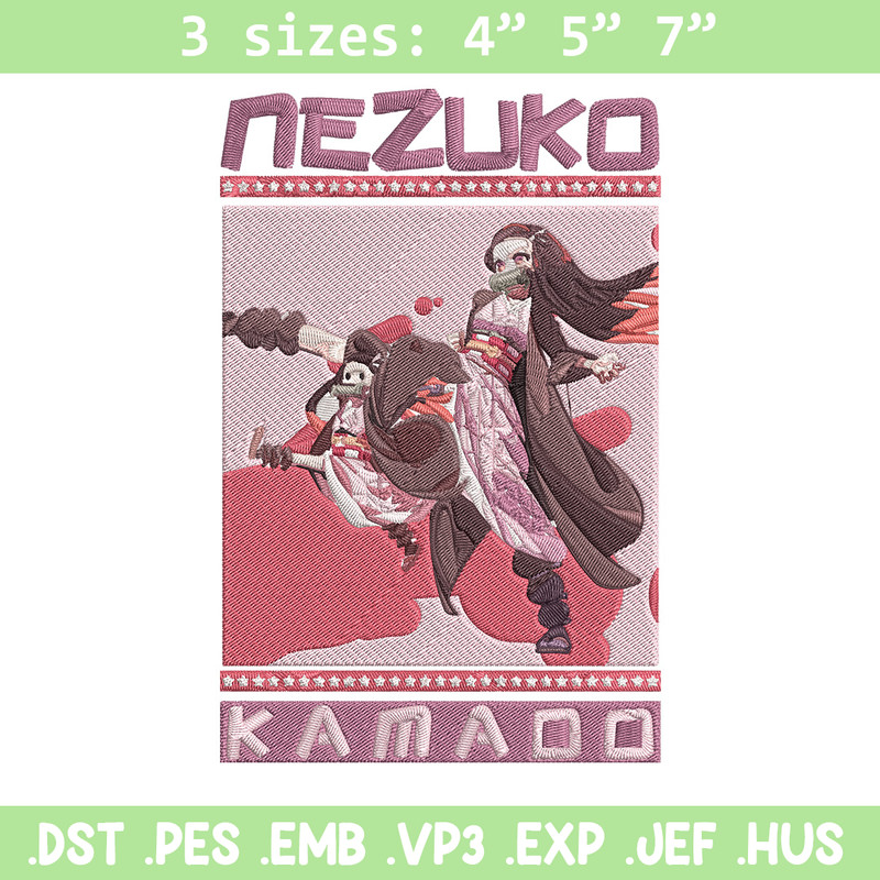 Nezuko poster Embroidery Design, Demon slayer Embroidery, Embroidery File,Anime Embroidery,Anime shirt,Digital download.jpg