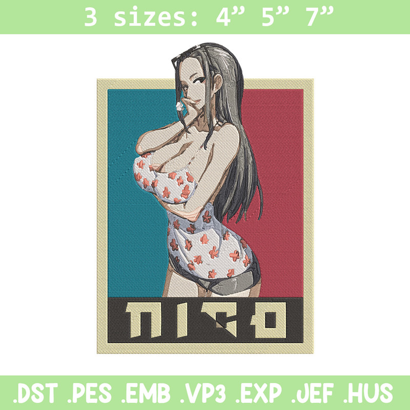 Nico Robin Embroidery Design, One piece Embroidery, Embroidery File, Anime Embroidery, Anime shirt, Digital download.jpg