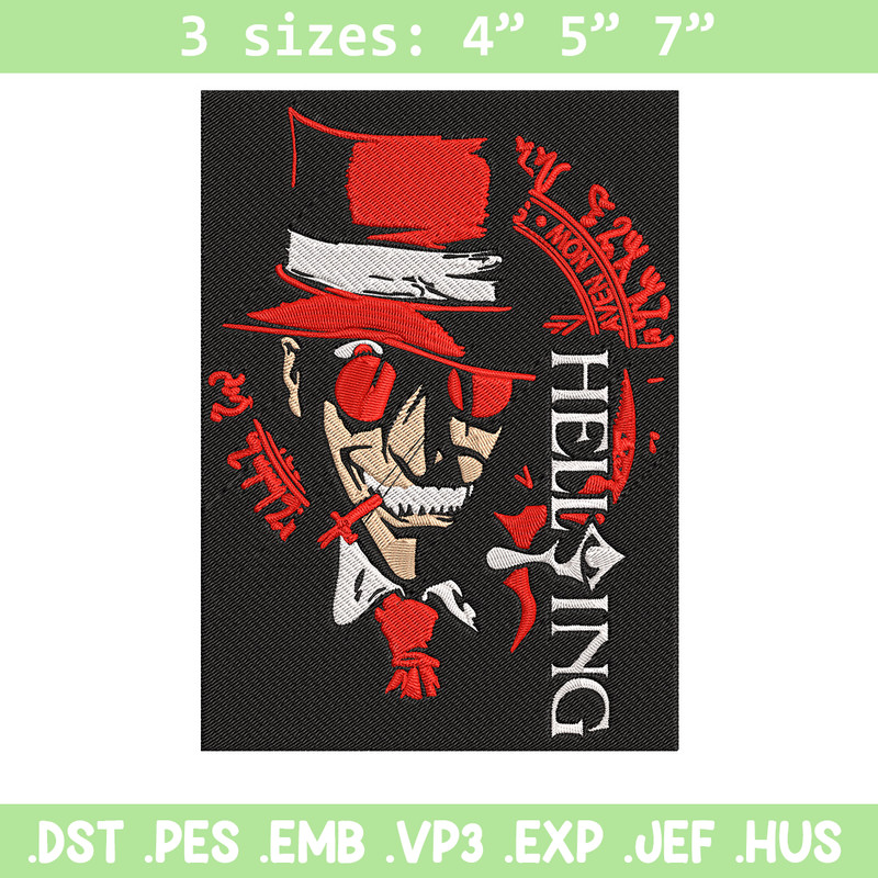 Alucard Poster Embroidery Design, Hellsing Embroidery, Embroidery File, Anime Embroidery, Anime shirt, Digital download.jpg