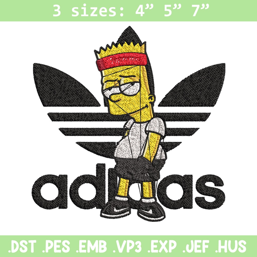 Bart adidas Embroidery Design, Adidas Embroidery, Embroidery File, Brand Embroidery, Logo shirt, Digital download.jpg
