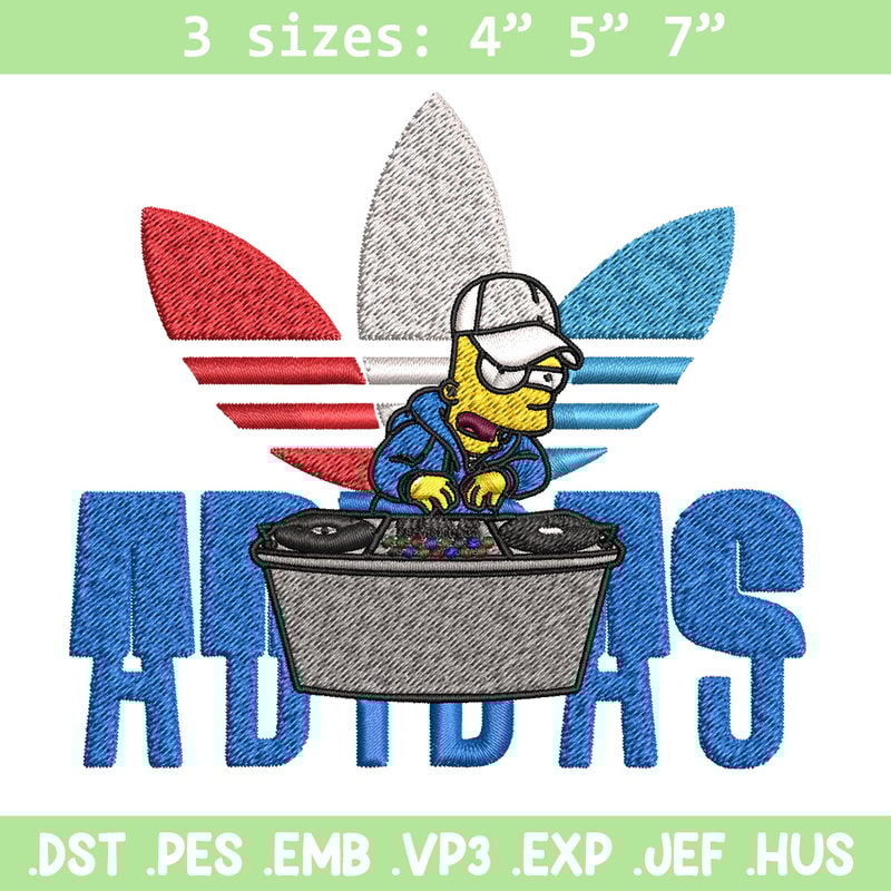 Bart dj adidas Embroidery Design, Adidas Embroidery, Brand Embroidery, Embroidery File, Logo shirt, Digital download.jpg