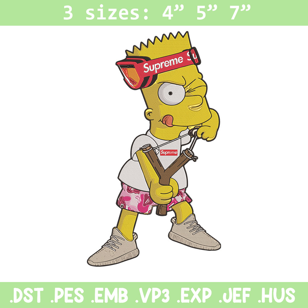 Bart x supreme Embroidery Design, Supreme Embroidery, Embroidery File, Anime Embroidery, Simpson shirt, Digital download.jpg