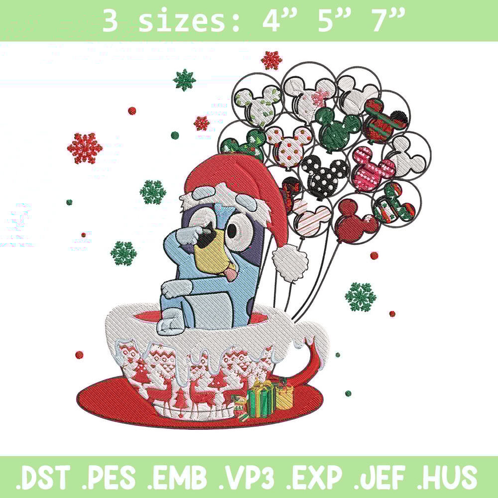 Bluey chrismas Embroidery Design,Bluey Embroidery, Embroidery File, Chrismas Embroidery, Anime shirt, Digital download.jpg