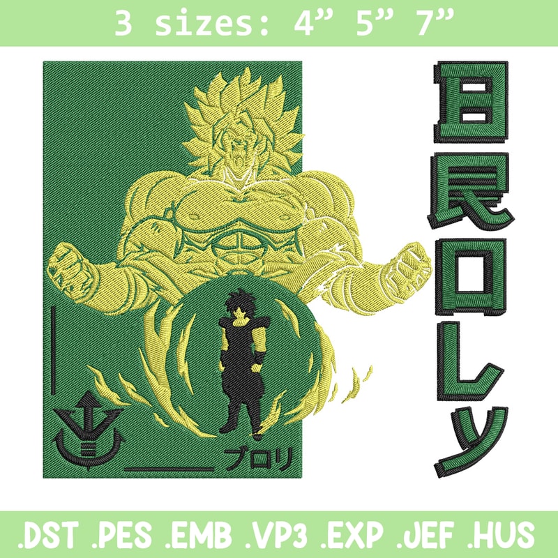 Broly poster Embroidery Design, Dragonball Embroidery, Embroidery File, Anime Embroidery, Anime shirt, Digital download.jpg