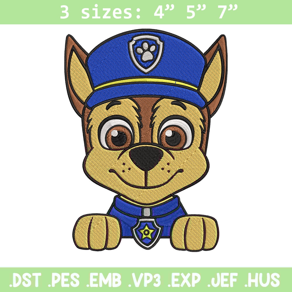 Chase Embroidery Design, Paw Patrol Embroidery, Embroidery File, Anime Embroidery, Anime shirt, Digital download.jpg
