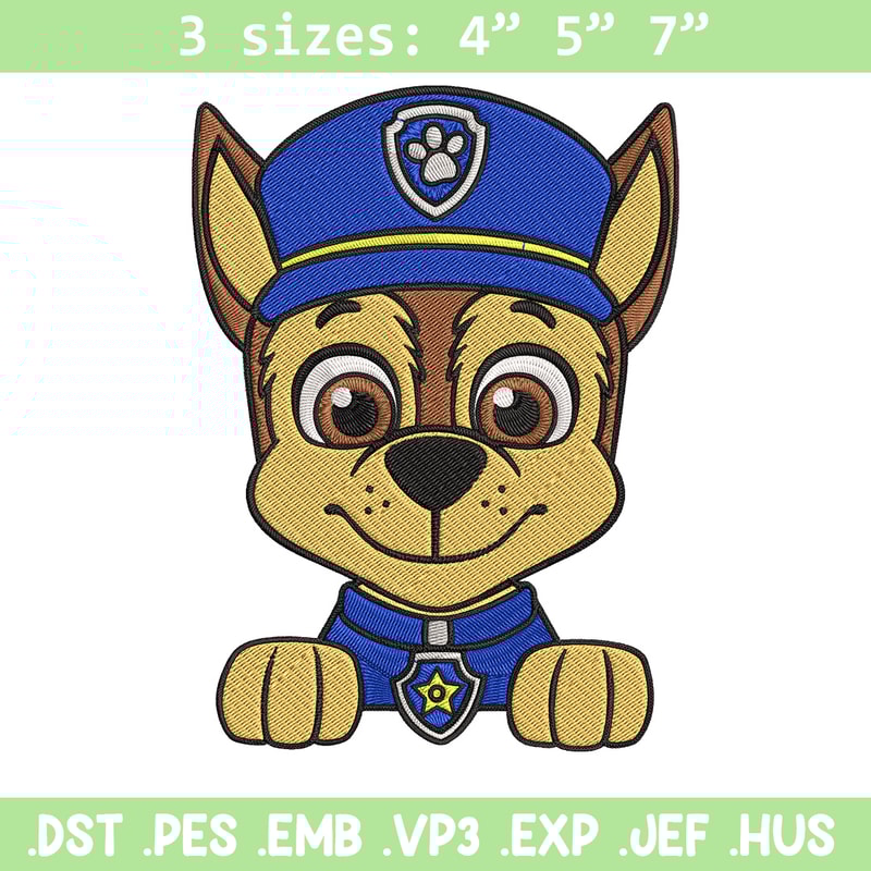 Chase Embroidery Design, Paw Patrol Embroidery, Embroidery File, Anime Embroidery, Anime shirt, Digital download.jpg