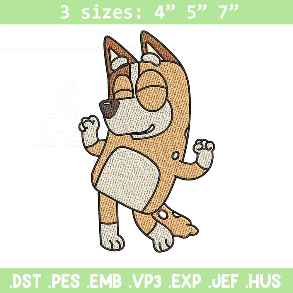 Chilli Heeler Embroidery, Bluey cartoon Embroidery, Embroidery File, cartoon design, cartoon shirt, Digital download..jpg