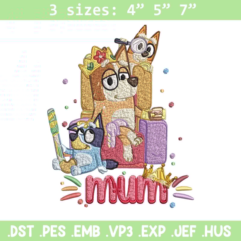 Chilli Heeler Embroidery, Bluey Mum cartoon Embroidery, Embroidery File, cartoon design, cartoon shirt, Digital download.jpg