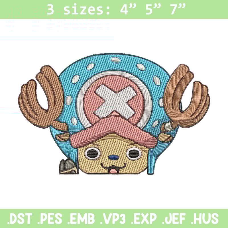 Chopper Peeker Embroidery Design, One piece Embroidery, Embroidery File, Anime Embroidery, Anime shirt, Digital download.jpg