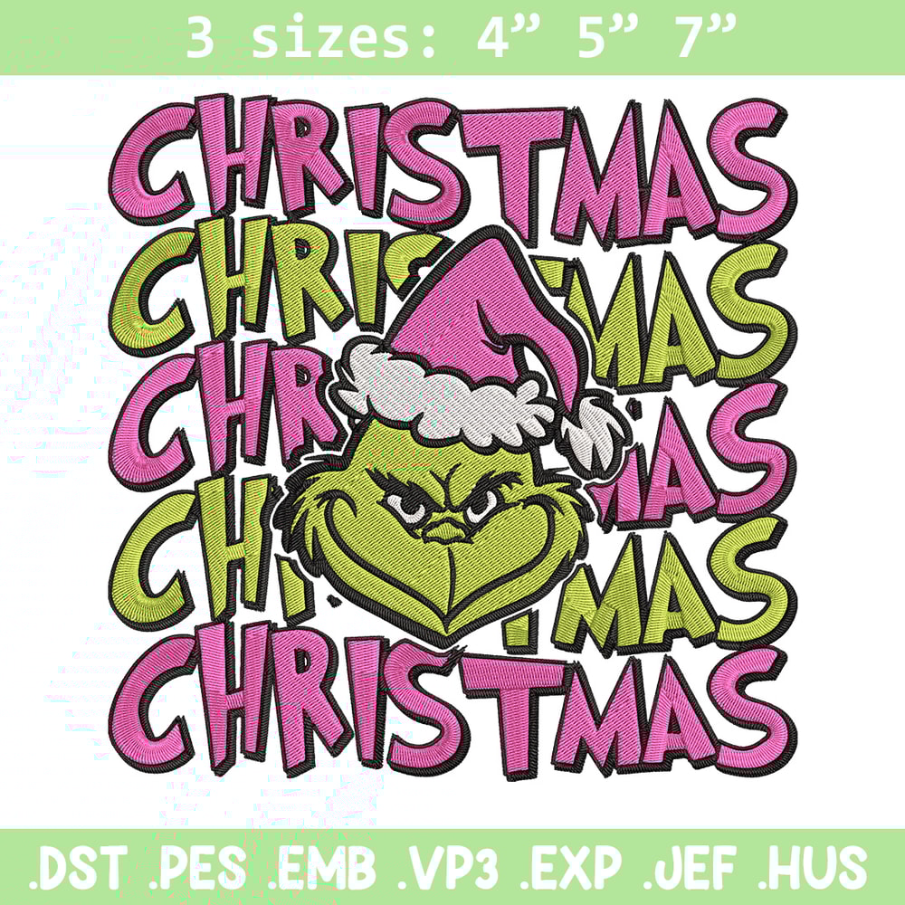 Chrismas Grinch Embroidery Design, Grinch Embroidery, Embroidery File, Chrismas Embroidery, Anime shirt,Digital download.jpg