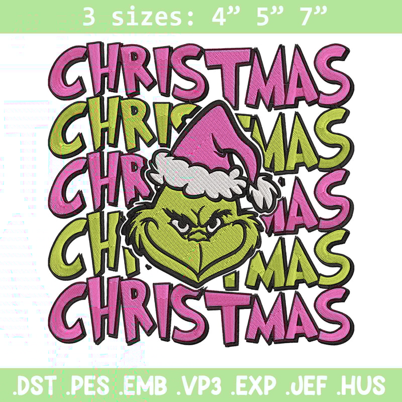 Chrismas Grinch Embroidery Design, Grinch Embroidery, Embroidery File, Chrismas Embroidery, Anime shirt,Digital download.jpg