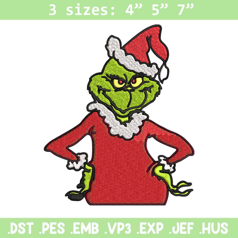 Christmas Grinch Embroidery design, Grinch christmas Embroidery, Embroidery File, Grinch design, Instant download..jpg