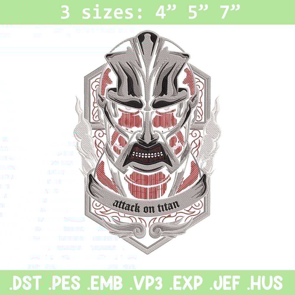 Colossal poster Embroidery Design, Aot Embroidery, Embroidery File, Anime Embroidery, Anime shirt, Digital download.jpg