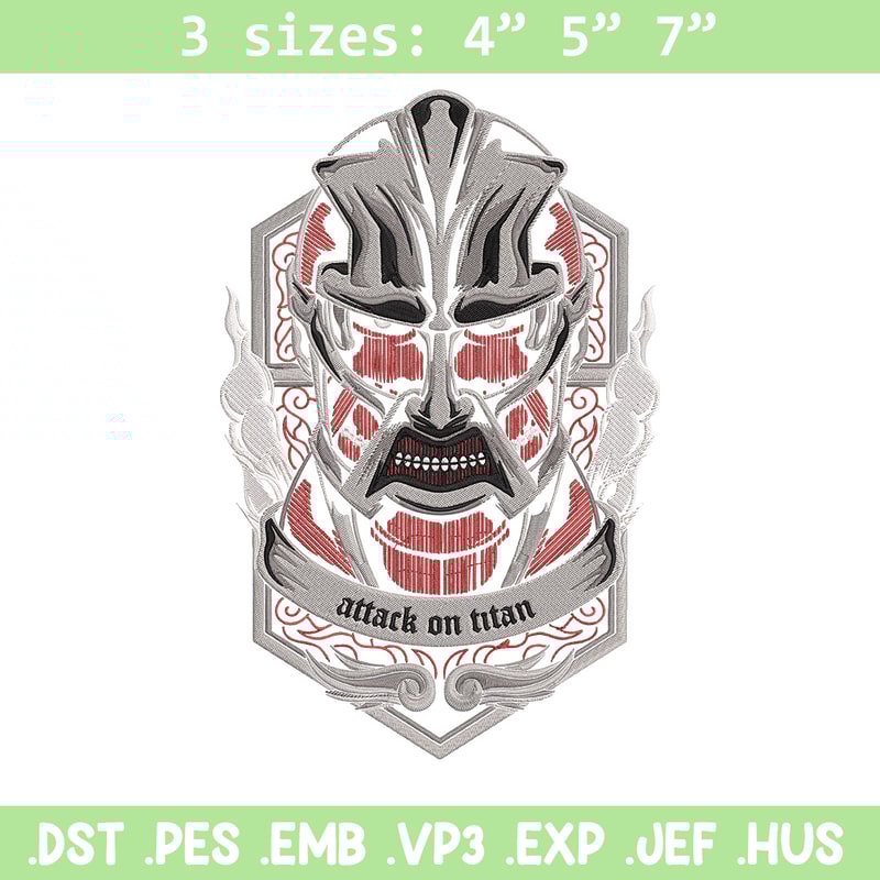Colossal poster Embroidery Design, Aot Embroidery, Embroidery File, Anime Embroidery, Anime shirt, Digital download.jpg