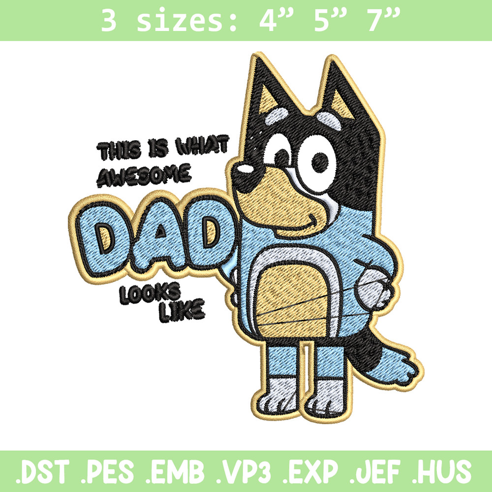 Dad bluey Embroidery, bluey Embroidery, Embroidery File, cartoon shirt, cartoon design, logo shirt, Digital download..jpg