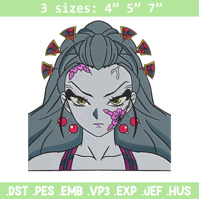 Daki face Embroidery Design, Demon slayer Embroidery, Embroidery File, Anime Embroidery, Anime shirt, Digital download.jpg