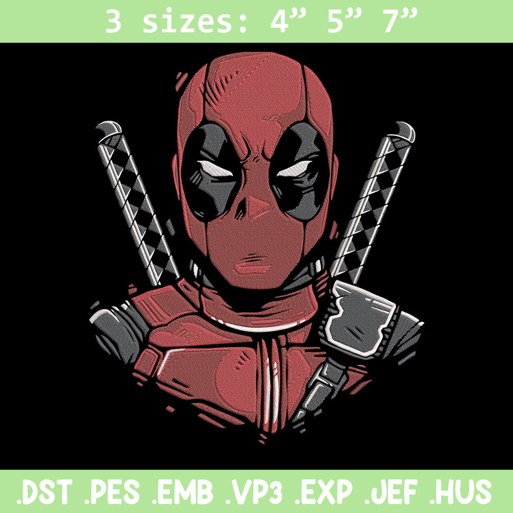 Deadpool poster Embroidery Design, Deadpool Embroidery, Embroidery File, Anime Embroidery, Anime shirt, Digital download.jpg