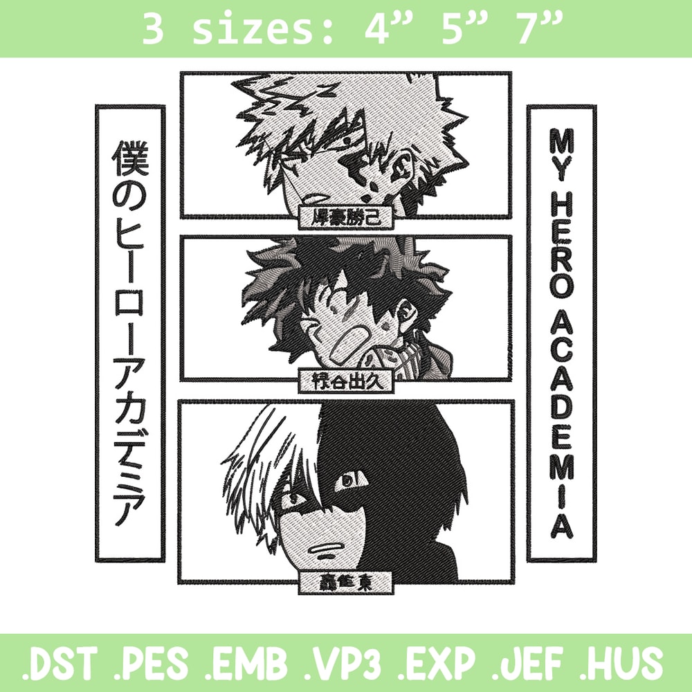 Deku friends Embroidery Design, Mha Embroidery, Embroidery File, Anime Embroidery, Anime shirt, Digital download..jpg
