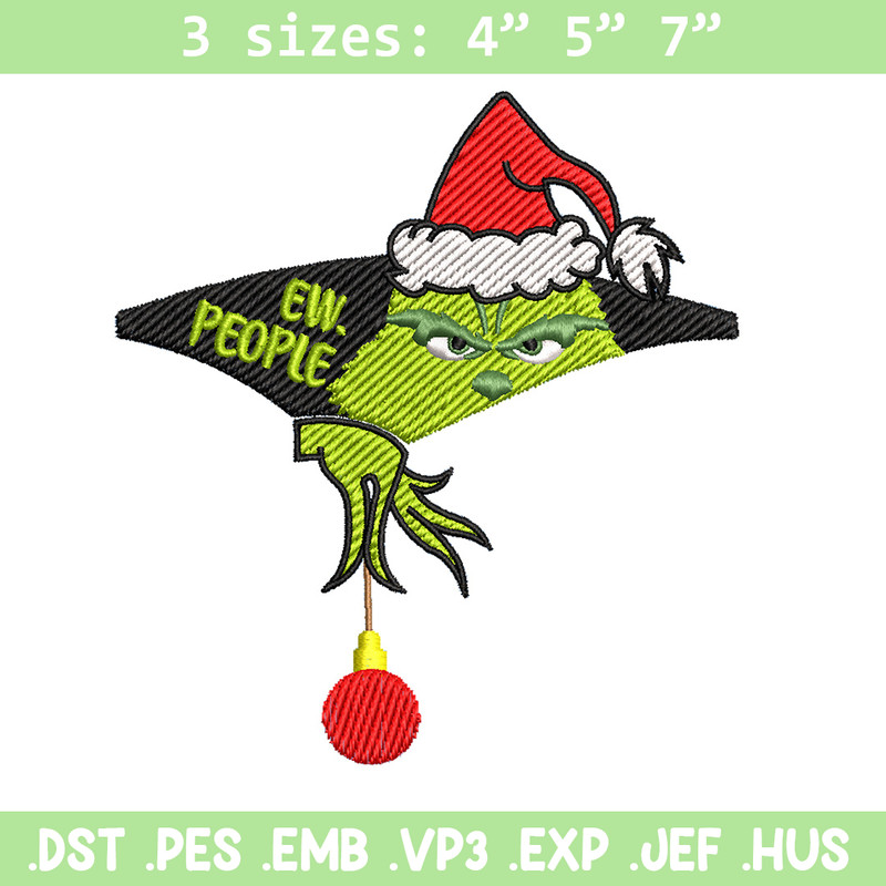 Ew.people embroidery design,Chrismas design, Embroidery shirt, Embroidery file, Grinch embroidery, Digital download.jpg