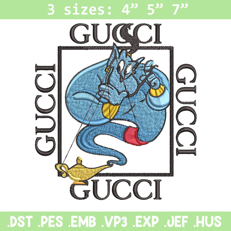 Genie gucci Embroidery design, Genie gucci Embroidery, cartoon design, Embroidery File, gucci logo, Instant download..jpg