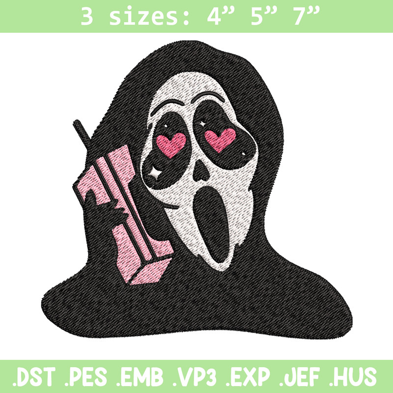 Ghost Face Call Me Embroidery design, Ghost Face Embroidery, Embroidery File, Horror design, Digital download..jpg
