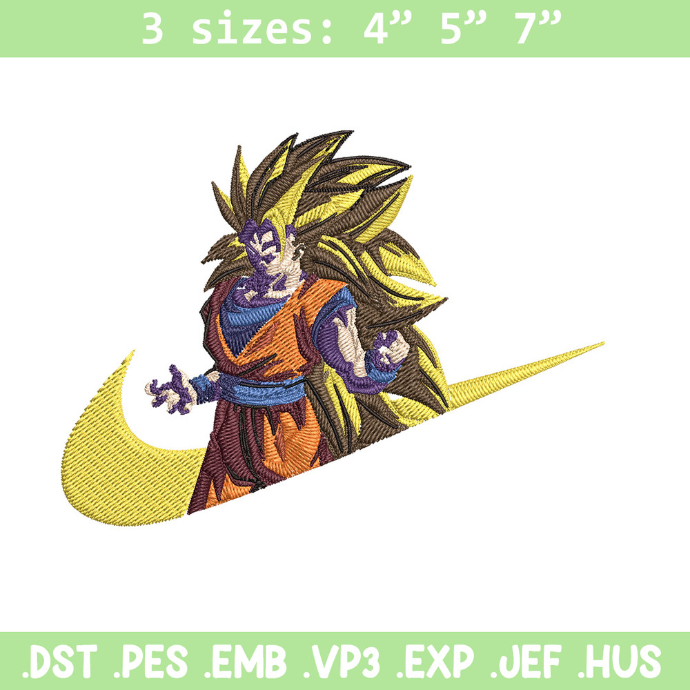 Goku ssj 3 Embroidery Design, Dragonball Embroidery, Embroidery File, Nike Embroidery, Anime shirt, Digital download.jpg