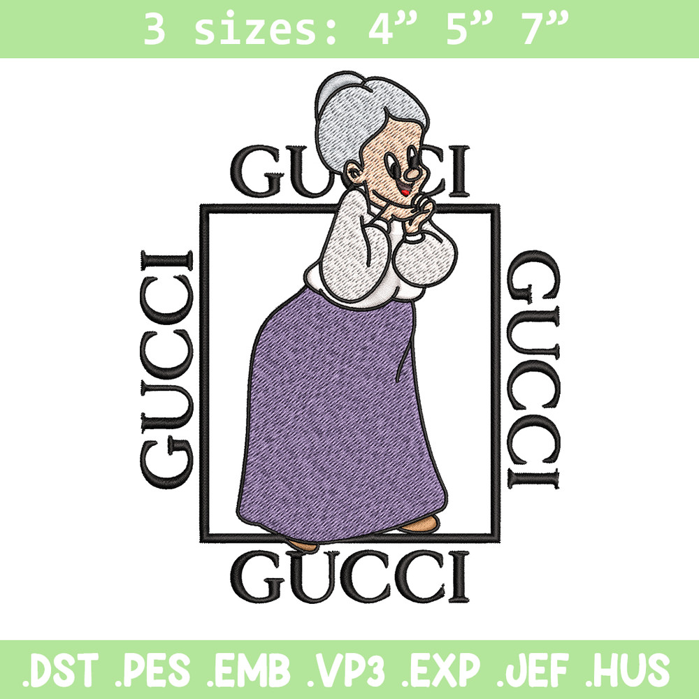 Granny Gucci Embroidery design, Granny Gucci Embroidery, cartoon design, Embroidery File, Gucci logo, Digital download..jpg