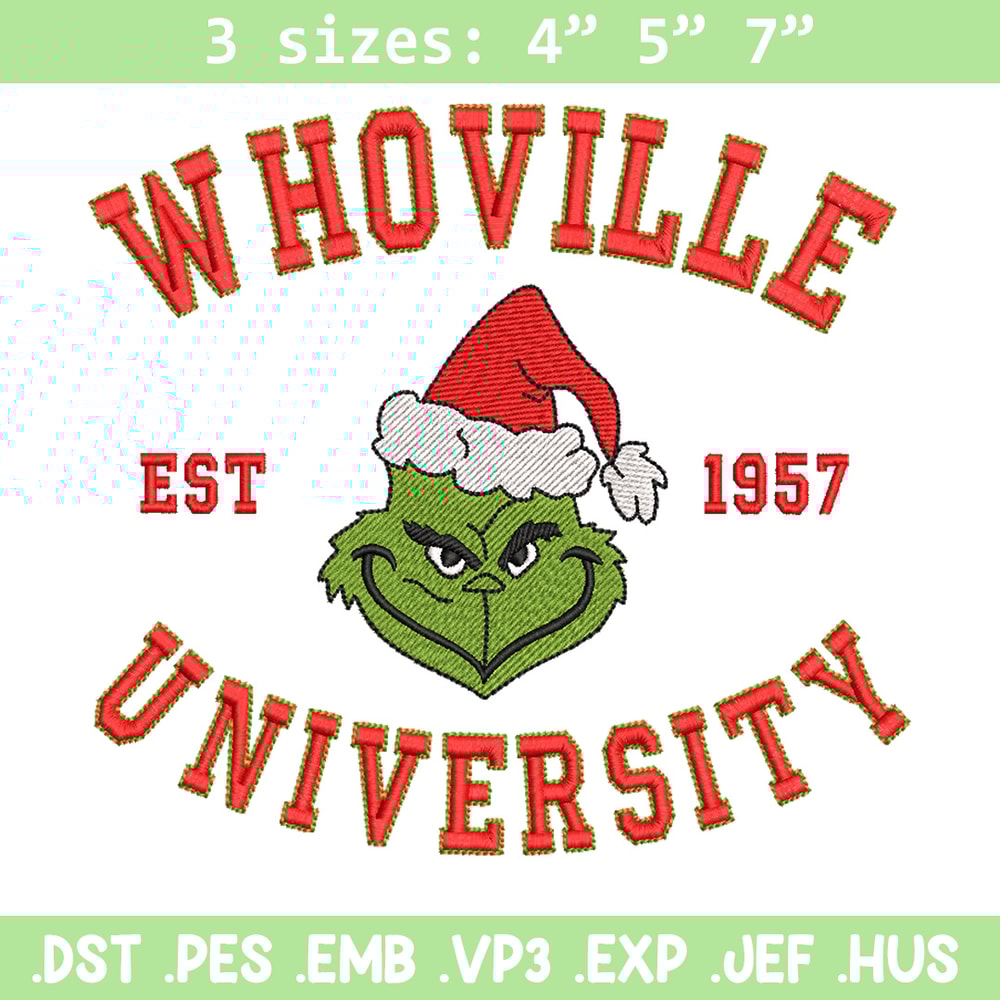 Grinch est1957 embroidery design, Grinch embroidery, Chrismas design, Embroidery shirt, Embroidery file,Digital download.jpg