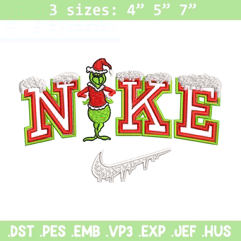 Grinch nike Embroidery Design, Nike Embroidery, Embroidery File, Brand Embroidery, Logo shirt, Digital download.jpg