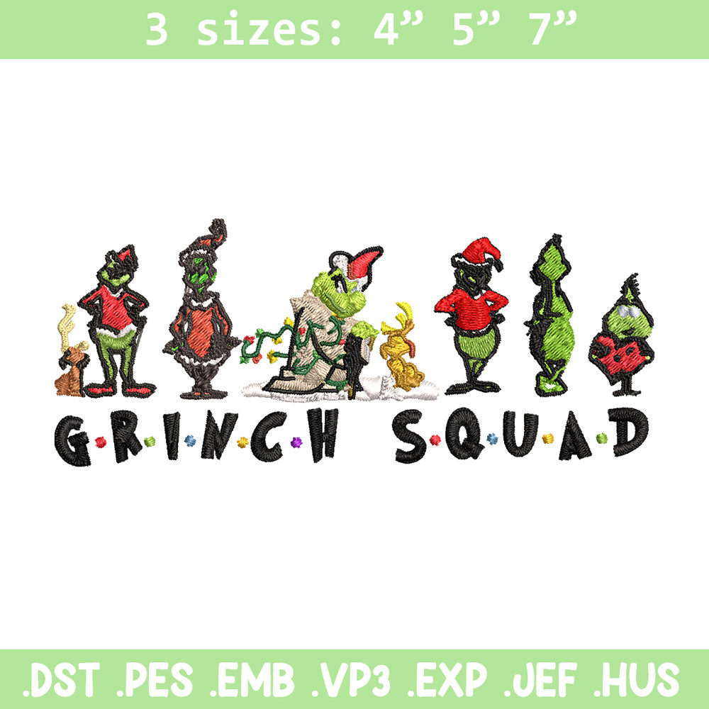 Grinch squad christmas Embroidery design, Grinch Christmas Embroidery, Grinch design, Embroidery File, Digital download.jpg
