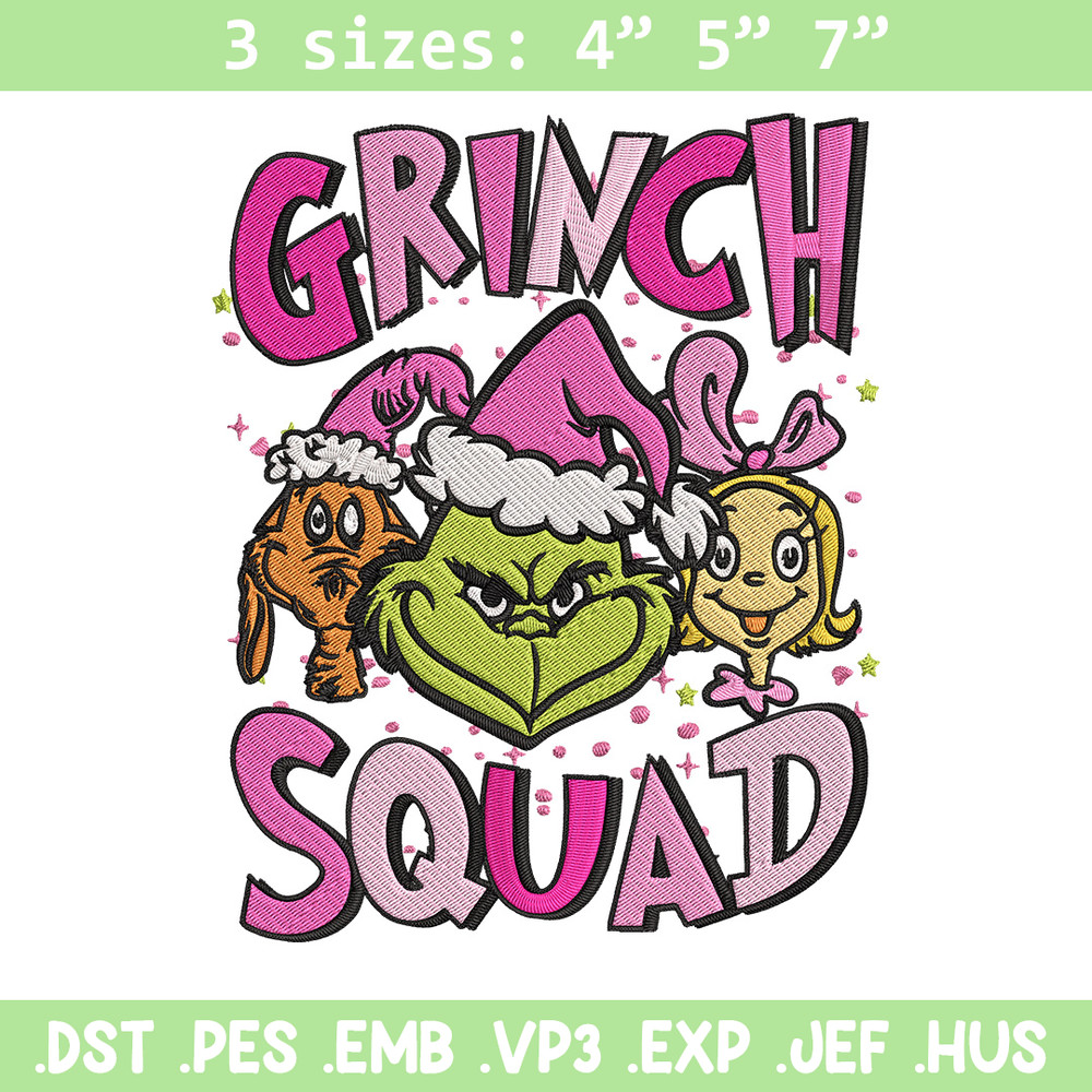 Grinch squad Embroidery Design, Grinch Embroidery, Embroidery File, Chrismas Embroidery, Anime shirt, Digital download.jpg