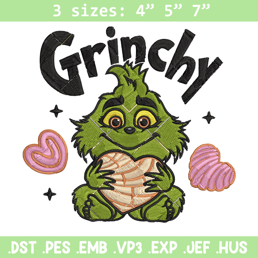 Grinchy cute Embroidery Design, Grinch Embroidery, Embroidery File, Chrismas Embroidery, Anime shirt,Digital download.jpg