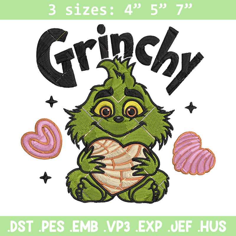Grinchy cute Embroidery Design, Grinch Embroidery, Embroidery File, Chrismas Embroidery, Anime shirt,Digital download.jpg