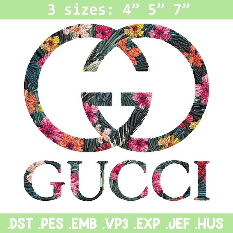 Gucci flower Embroidery Design, Gucci Embroidery, Brand Embroidery, Logo shirt, Embroidery File, Digital download.jpg