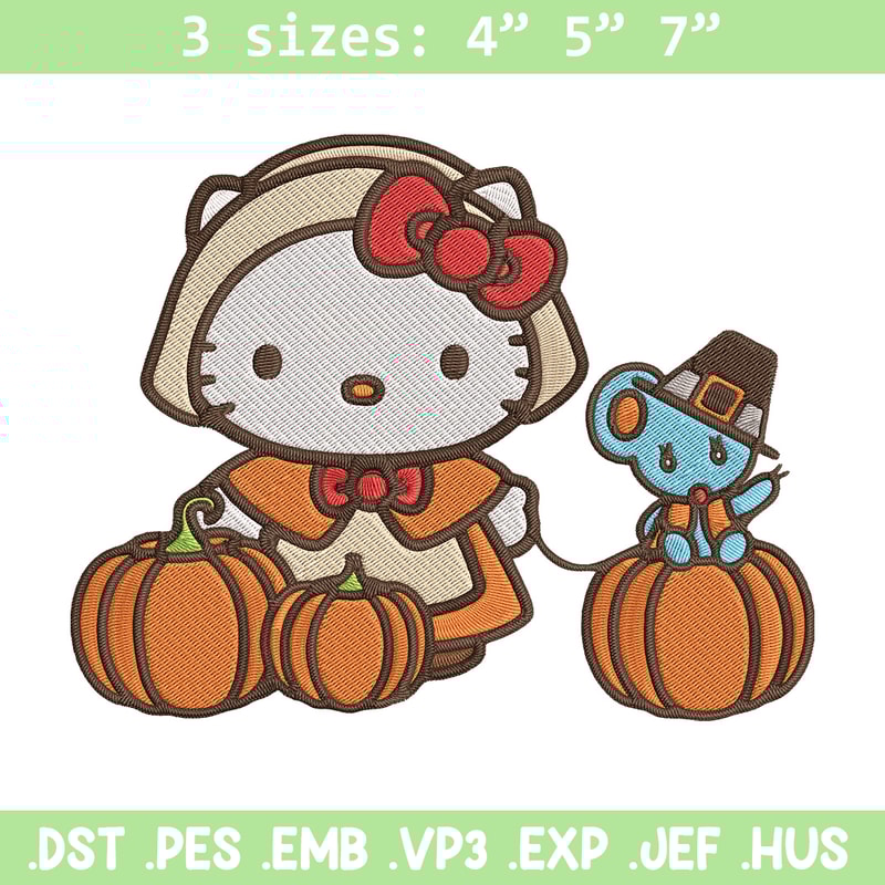 Hello kitty pumpkin Embroidery Design, Hello kitty Embroidery, Embroidery File, Anime Embroidery, Digital download.jpg
