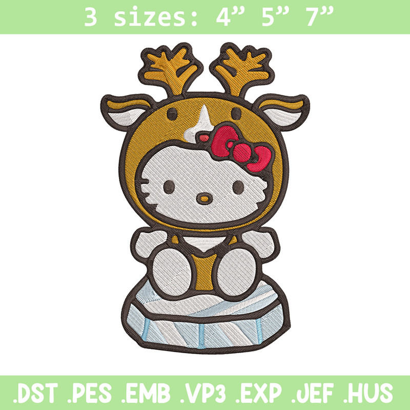 Hello kitty reineer Embroidery Design, Hello kitty Embroidery, Embroidery File, Anime Embroidery, Digital download.jpg